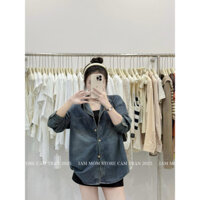 Áo sơ mi jeans nữ from dáng rộng vừa new mới 2025 hàng Qc l1 - sẵn