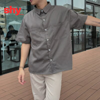 Áo Sơ Mi Kaki Cotton Nam Ngắn Tay, Áo Sơ Mi Cộc Tay Trơn, Basic Shy Shop