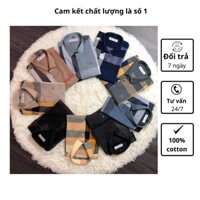 Áo sơ mi kẻ burberry nam tay ngắn vải cotton , bbr cộc tay kẻ to thoáng mầu đen SMC01 - Hàng mới về