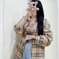 Áo sơ mi kẻ caro 6 màu kèm áo ống nhúng cùng màu dài tay phom rộng unisex Áo khoác chống nắng oversize nam nữ kẻ caro - 9 - &lt65kg