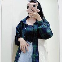 Áo sơ mi kẻ caro 6 màu kèm áo ống nhúng cùng màu dài tay phom rộng unisex Áo khoác chống nắng oversize nam nữ kẻ caro - 7 - &lt65kg