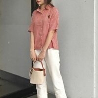 áo sơ mi kẻ caro thêu hình