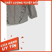 Áo sơ mi kẻ caro viền bèo Zara xuất dư