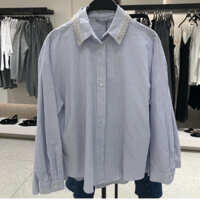 ÁO SƠ MI KẺ CỔ NGỌC[ZARA AUTHENTIC]