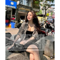 áo sơ mi kẻ kem đen Zara cực xinh (3666/061/070)