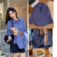 Áo sơ mi kẻ khoét vai túi ngực - 247store SM251