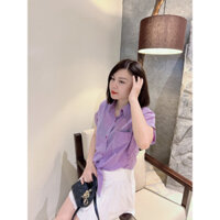 Áo sơ mi kẻ ngang buộc vạt