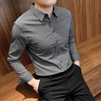 Áo Sơ Mi Kẻ Sọc Nam Dài Tay 2024 Mới Cao Cấp Sense Áo Sơ Mi Công Sở Cao Cấp Thu Đông Top Slim-fit Áo Sơ Mi Nam