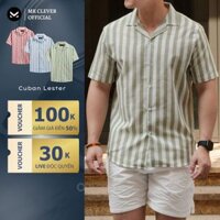Áo sơ mi kẻ sọc nam Lester MK CLEVER chất đũi thô mềm , thoáng mát, chống nhăn, form rộng hằng ngày