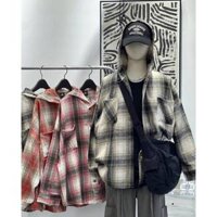 Áo sơ mi khoác caro có nón Fafic form unisex (kèm ảnh thật shop chụp