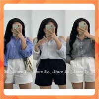 Áo sơ mi khoét vai kẻ sọc túi ngực A224