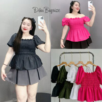 Áo Sơ Mi Kiểu Cộc Tay Cánh Tiên Cách Điệu  Bigsize Nữ Vải Lụa Chéo Nhún Lưng  Cách Điêu Cho Các Nàng Chubby SM33