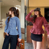 Áo sơ mi kiểu nữ cổ sen phối bèo có dây buộc điều chỉnh eo HAVANA AO406 Kenco.Clothing Sài Gòn
