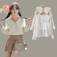 Áo sơ mi kiểu nữ Goness cổ sen bèo chất vải voan tơ cao cấp thiết kế dài tay bồng nhiều màu thời trang kèm áo 2s