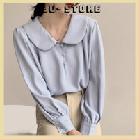 Áo sơ mi kiểu nữ vải voan chất mát 3 màu basic