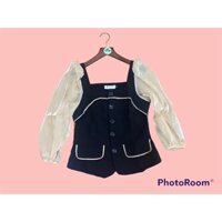 Áo sơ mi kiểu pha tơ oranga tiểu thư siêu xinh _ Hàng loại đẹp