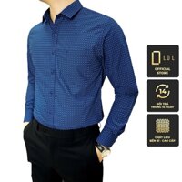 Áo Sơ Mi LDL-SM105, Sơ Mi Nam Dài Tay Chấm Bi Xanh Than Có Túi Ngực - Hàng Việt Nam Xuất Khẩu