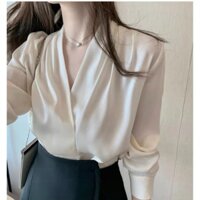 Áo sơ mi lụa, sơ mi nữ cổ chéo phong cách công sở nữ tính thiết kế dài tay chất mềm mịn màu xinh  7.Beautiful A91 - Hàng