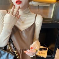Áo sơ mi lưới cho phụ nữ, kiểu dáng mỏng, viền ren, viền xếp nếp, cổ cao, áo tay dài
