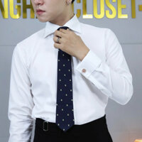 Áo Sơ Mi Măng Sét Thắt Cavats Sang Trọng Thanh Lịch Cho Nam+Tặng Cufflink Shanghai Ngẫu Nhiên.