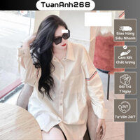 Áo Sơ Mi Màu Be Nam Nữ Dài Tay Cúc Bấm Vải Cotton Lụa Cao Cấp