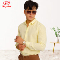 Áo sơ mi màu hồng pastel hiệu Amazing, dáng trẻ slim fit, phong cách Hàn Quốc, vải bamboo mềm mịn - Mỡ gà-1921 - 3XL 75-80kg