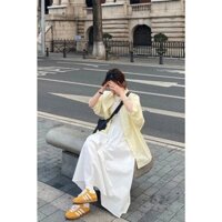 Áo Sơ Mi Màu Vàng Ngỗng Khí Chất Ngọt Ngào Kiểu Pháp Áo Khoác Chống Nắng Mẫu Mỏng Thường Ngày Rộng Rãi