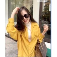 Áo sơ mi màu vàng túi hộp cho nữ ATN679