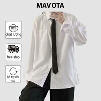 Áo sơ mi Mavota áo sơ mi trắng dài tay unisex form rộng Hàn Quốc SM022