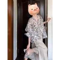 Áo Sơ Mi Mỏng Nhẹ Vẽ Mực Kiểu Thần Tiên Cá Tính Dòng Muối zen Siêu Thơ Mộng Mùa Hè#23112