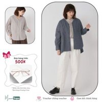 Áo sơ mi mori girl CLIP Studio caro cổ V dáng suông free size sơ mi brand nội địa Nhật dáng suông vintage Minami Vogue