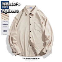 Áo sơ mi nam Annies Sphere kiểu dáng đại học dáng rộng phong cách cổ điển kiểu Mỹ áo khoác mỏng nam