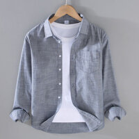 Áo Sơ Mi Nam Áo Khoác Mỏng Giảm 50% Dài Tay Nhẹ Màu Xám Cotton Dài Tay Áo Sơ Mi Nam Slim-Fit Inch Áo Sơ Mi Xuân Thu Không Kim Oxford Quay Áo Khoác Công Sở Áo Sơ Mi Thường Ngày