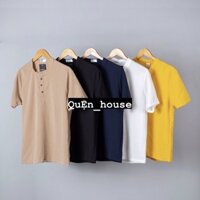 áo sơ mi nam cao cấp vải đũi cúc cổ không túi lịch sự trang nhã màu trắng đen than be xám