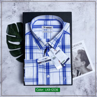 Áo sơ mi nam caro dài tay vạt bằng Vĩnh Tiến Bamboo Tailor Fit 465 - LK8-G536 - 42