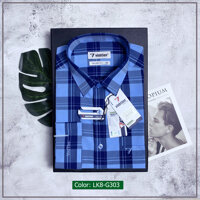 Áo sơ mi nam caro dài tay vạt bằng Vĩnh Tiến Bamboo Tailor Fit 465 - LK8-G303 - 38