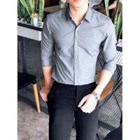 Áo sơ mi nam chất đũi trơn