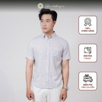 Áo Sơ Mi Nam chất vải Rayon và Linen Mát Lạnh Phối Màu Blue Helix Blush Thương Hiệu Lux Clothing
