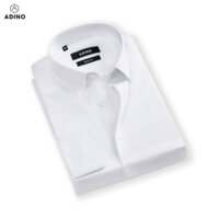 Áo sơ mi nam cổ Button Down màu trắng ADINO vải sợi sồi Modal mềm mịn thoáng mát dáng slimfit công sở trẻ trung S271
