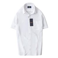 Áo sơ mi nam cộc tay vải Nano chống nhăn màu Trắng trơn SRN01
