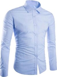 Áo sơ mi nam công sở dài tay màu xanh biển - XXL