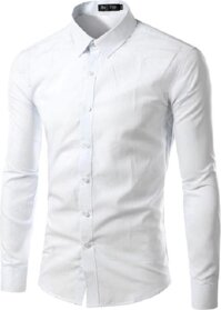 Áo sơ mi nam công sở dài tay màu trắng  - M