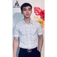 Áo sơ mi nam công sở ngắn tay vải kate hoạ tiết trẻ trung phong cách Hàn Quốc thanh lý áo lẻ size