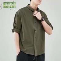 Áo sơ mi nam Cotton giản dị phong cách Hàn Quốc Áo đơn giản màu trắng phù hợp