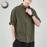 Áo sơ mi nam Cotton giản dị phong cách Hàn Quốc Áo đơn giản màu trắng phù hợp