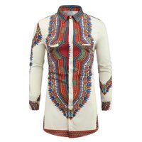 Áo sơ mi nam dài châu phi áo sơ mi dashiki truyền thống trắng