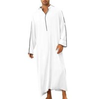 Áo sơ mi nam dài phong cách giản dị, abaya Hồi giáo cho nam N6DC