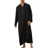 Áo sơ mi nam dài phong cách giản dị, abaya Hồi giáo nam 0JF6