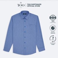 Áo sơ mi nam dài tay cao cấp TQQ H331CS-CSB màu xanh biển dáng Slimfit tôn dáng hiện đại có túi ngực