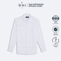 Áo sơ mi nam dài tay cao cấp TQQ K507CS-CSB màu trắng dáng Slimfit tôn dáng có túi ngực